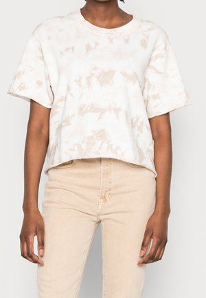 T-shirt med print - beige