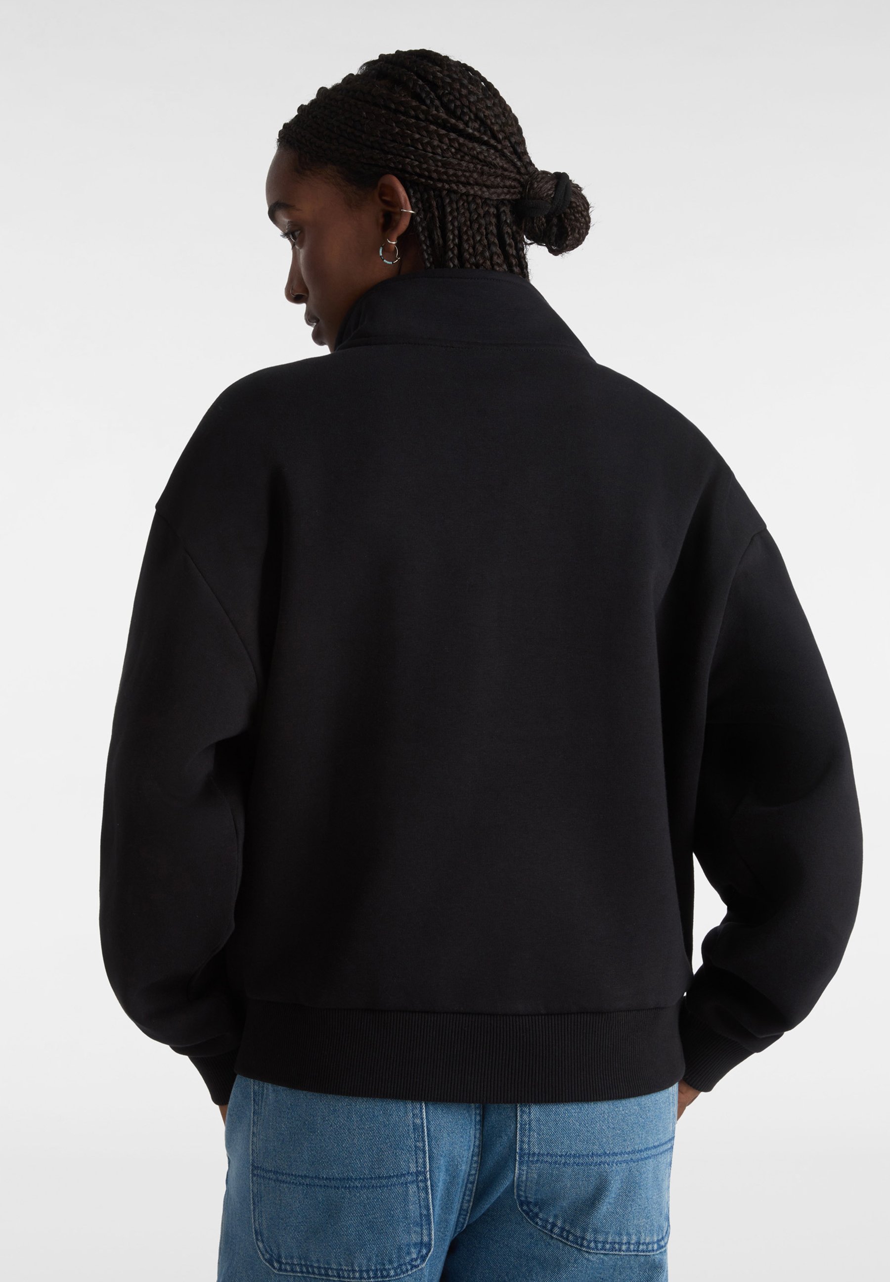 Vans LEIGHTON MOCK NECK - Fleece jumper - black - Zalando.ie
