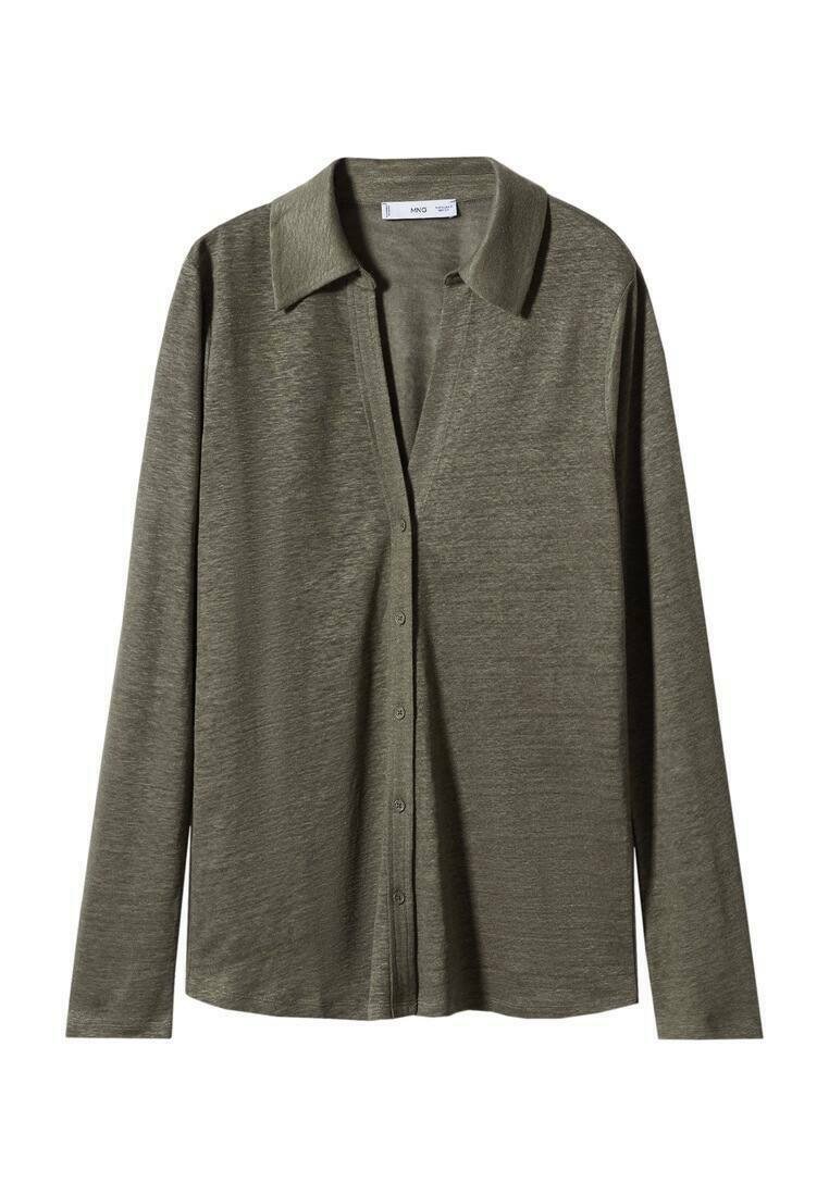 Mango Overhemdblouse kaki Mango Overhemdblouse kaki