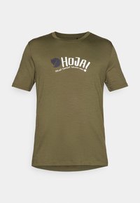 HOJA WOOL MIX T SHIRT M - Printtipaita - laurel green