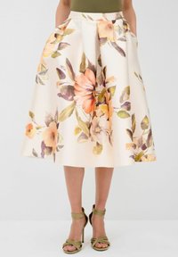 adL - PATTERNED MIDI  - A-line skirt - Vanilla Thumbnail Image 1