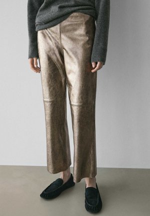 NAPPA  - Leather trousers - gold-coloured