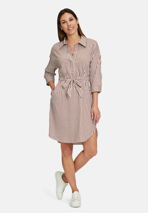 Shirt dress - brown white