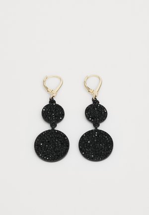 PAVE DISC DROP - Boucles d'oreilles - gold-coloured/black