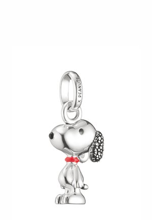 SNOOPY PAVÉ CONNECT - Charm - silberfarben/schwarz/rot