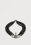 MESSALINE 3 ROW CHOKER - Колие - platinum-coloured/black