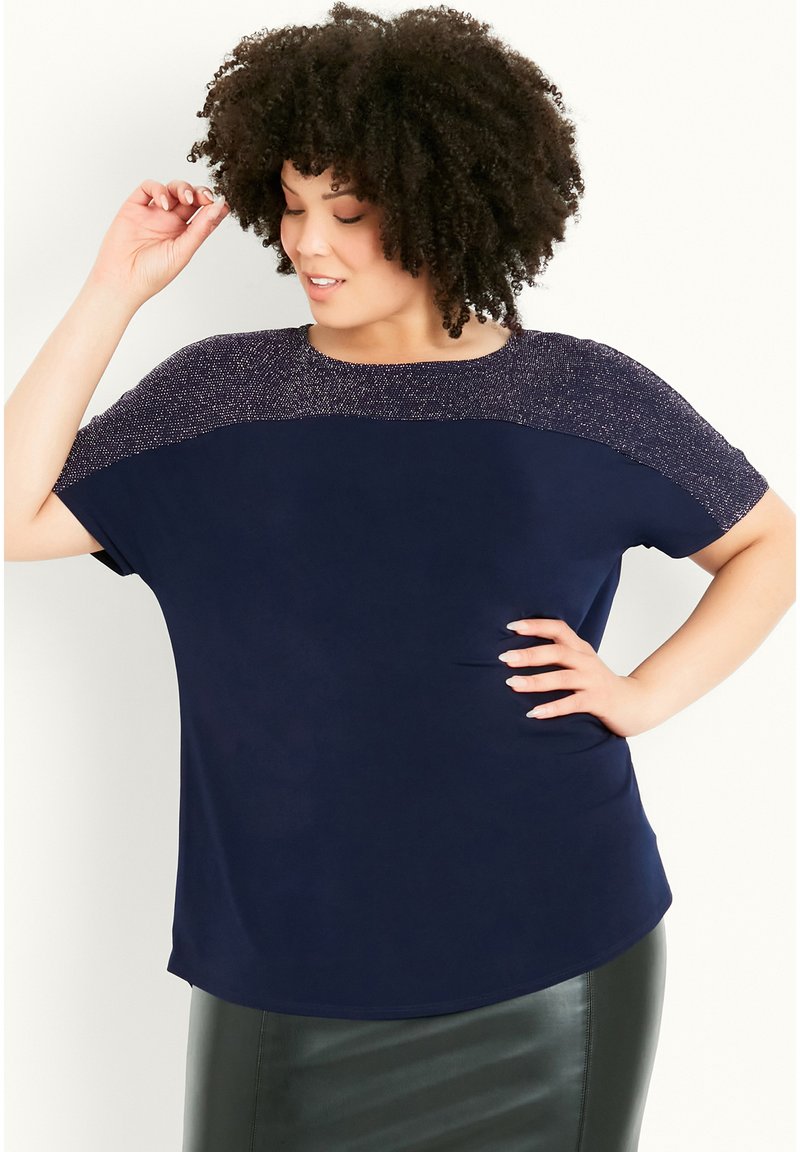 Evans SPARKLE YOKE TShirt print navy/blau Zalando.de