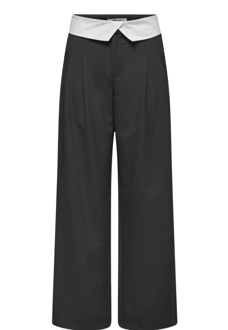 ONLY ONLDIANE HW FOLD-DOWN PANT - Pantaloni - black