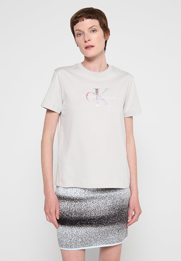 Calvin Klein Jeans T-shirt print lichtgrijs Calvin Klein Jeans T-shirt print lichtgrijs