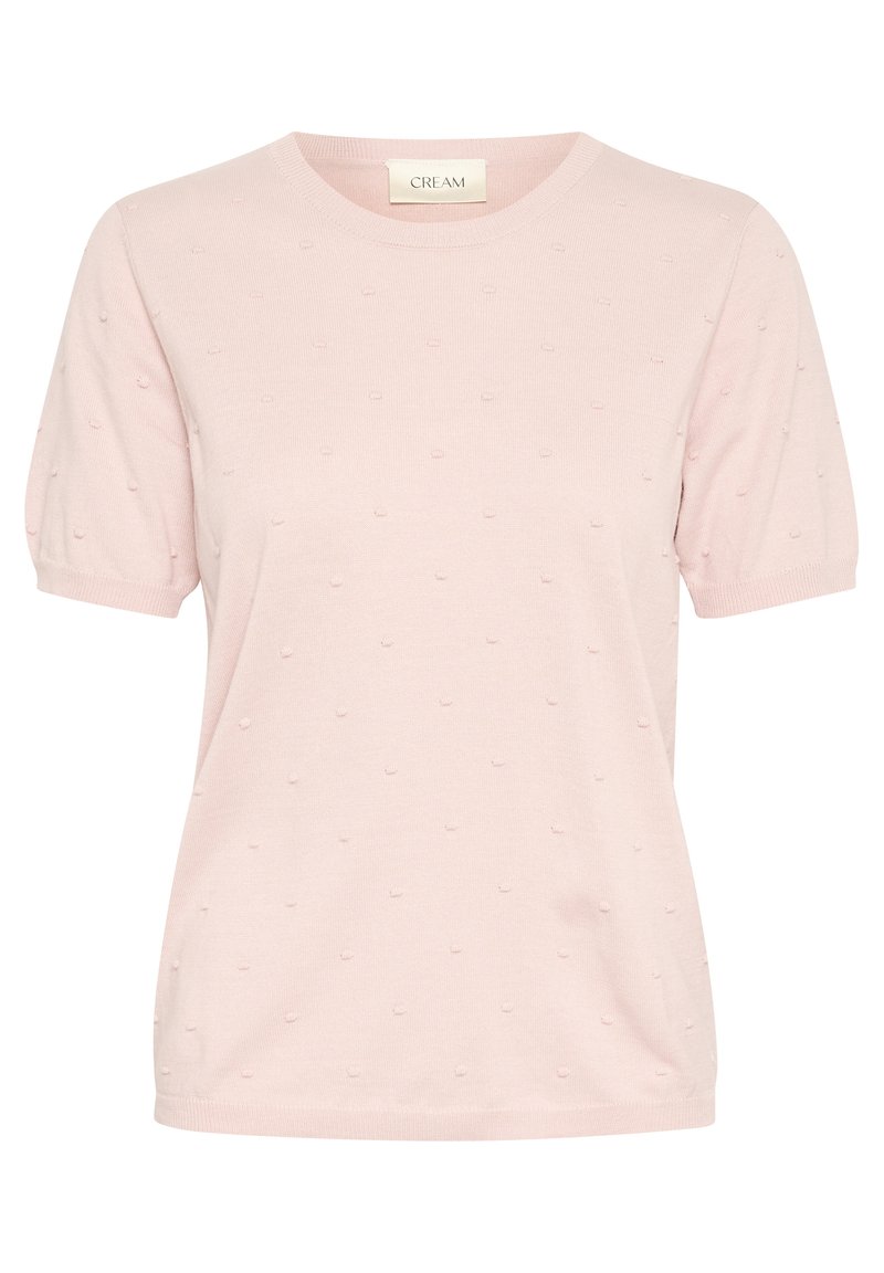Cream T-shirt print roze