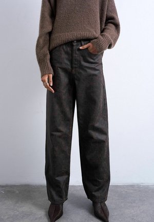 TSCOLUMN MID RISE - Wide leg - brown denim