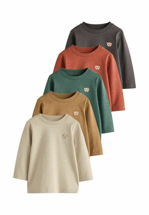 Next, REGULAR FIT - LONG SLEEVE T-SHIRTS 5 PACK . - Top s dlhým rukávom - multi black embroidered bears