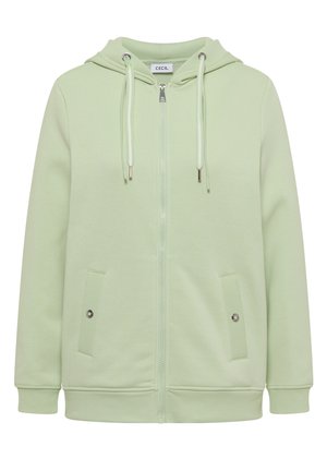 Cecil, SWEATJACKE MIT ANGERAUTER OBERFLÄCHE - Sweat zippé - raw matcha lime