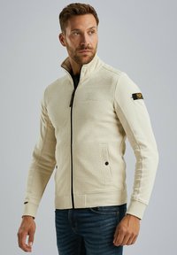PME Legend MIT REISSVERSCHLUSS - Zip-up sweatshirt - bone white