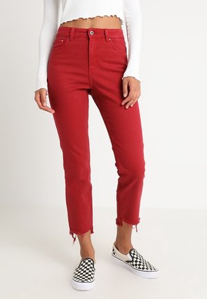 Straight leg jeans - dark red