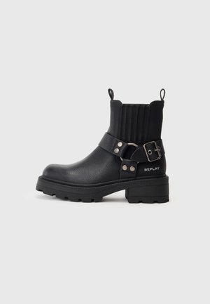 Cowboy/biker ankle boot - black