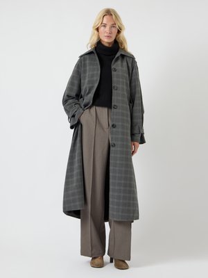 YASCICCO LONG COAT - Klasisks mētelis - dark grey melange/black