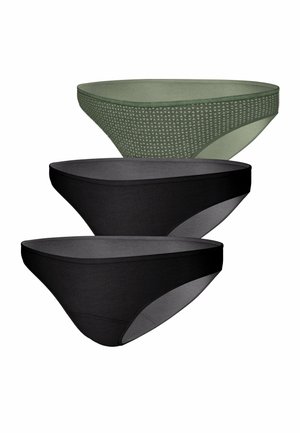 LOT DE 3 POUR BIO CARE  - Slip - noir-imprimé faux pois kaki
