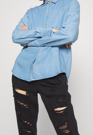 Button-down blouse - light blue