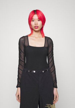 Hollister Co. SLEEVES SEAMED - Μπλούζα με μακριά μανίκια - casual black