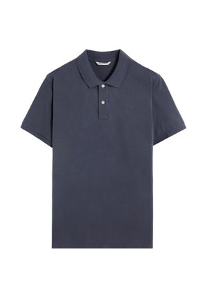 Polo de manga corta azul marino hecho de algodón. Cuenta con un cuello clásico, una tapeta de dos botones y un pequeño logo en el pecho.