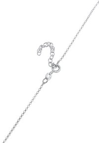 Silberne Armbandkette mit einem zarten Design, länglichen Gliedern, einem Karabinerverschluss und einer verstellbaren Verlängerungskette für Anpassungsfähigkeit in der Größe.