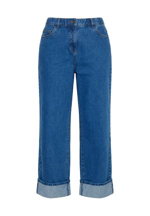 Ulla Popken, FIXED HEM STRETCH FIT WIDE LEG JEANS - Jeans Relaxed Fit - blue denim