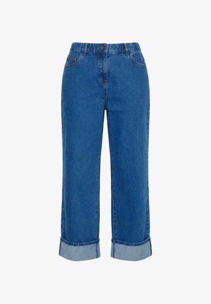 Ulla Popken, FIXED HEM STRETCH FIT WIDE LEG JEANS - Jeans Relaxed Fit - blue denim