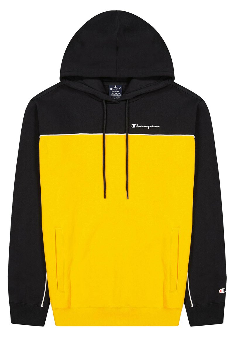 Champion PIPING BLOCK - Hoodie - black / yellow/black - Zalando.ie