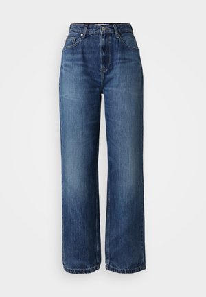 Videbens blå denimjeans med høy som er klassisk fem-lommers stil og subtile falming. Avsluttet med glidelås og knappefeste.