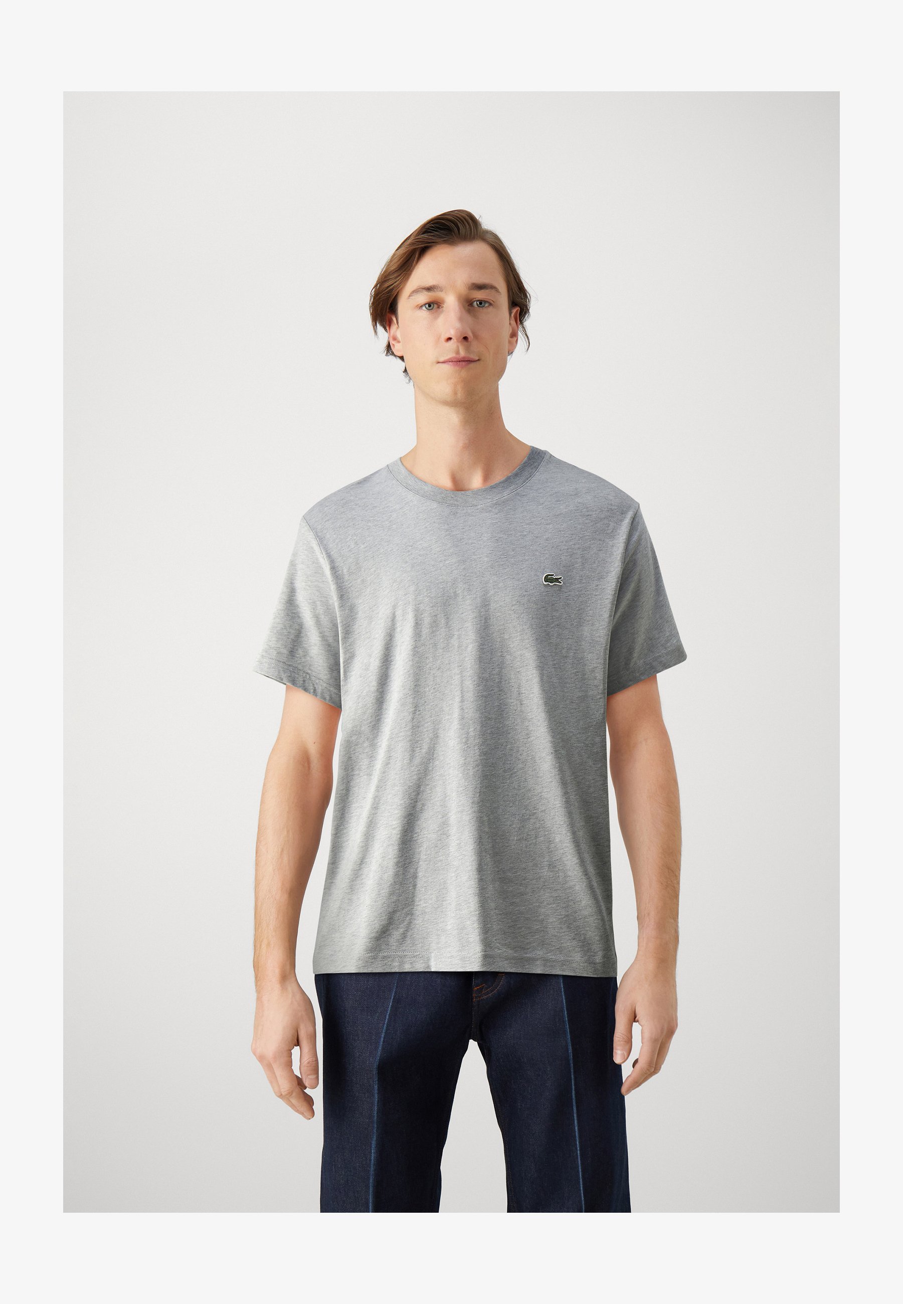 BAIGRAM Maglietta Corta Donna A Maniche Corte, Scollo Rotondo, Slim Fit In Poliestere E Spandex, Colore Grigio Erica, Taglia M