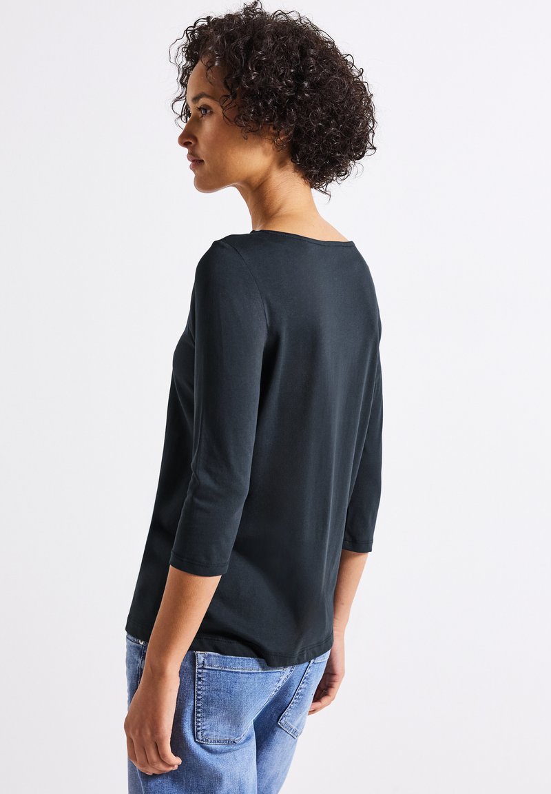 T-Shirt à Manches Longues Street One Couleur Unie Femme - Col V Élégant