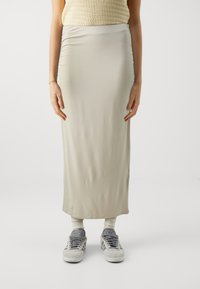 Gina Tricot SOFT TOUCH RUCHED SKIRT - Maksi sijonas - pumice stone