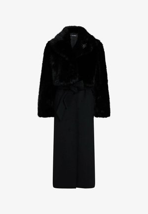 KARL LAGERFELD, BELTED LONG - Manteau classique - black