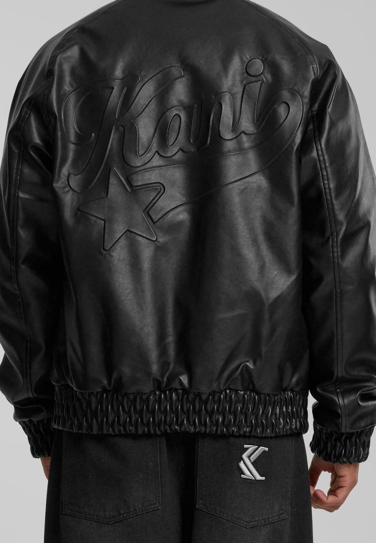 Karl Kani Faux leather jacket - black - (Pre-owned) - Zalando