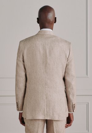 Next, REGULAR FIT - TAILORED FIT DOUBLE BREASTED SIGNATURE ITALIAN - Blejzrové sako - stone