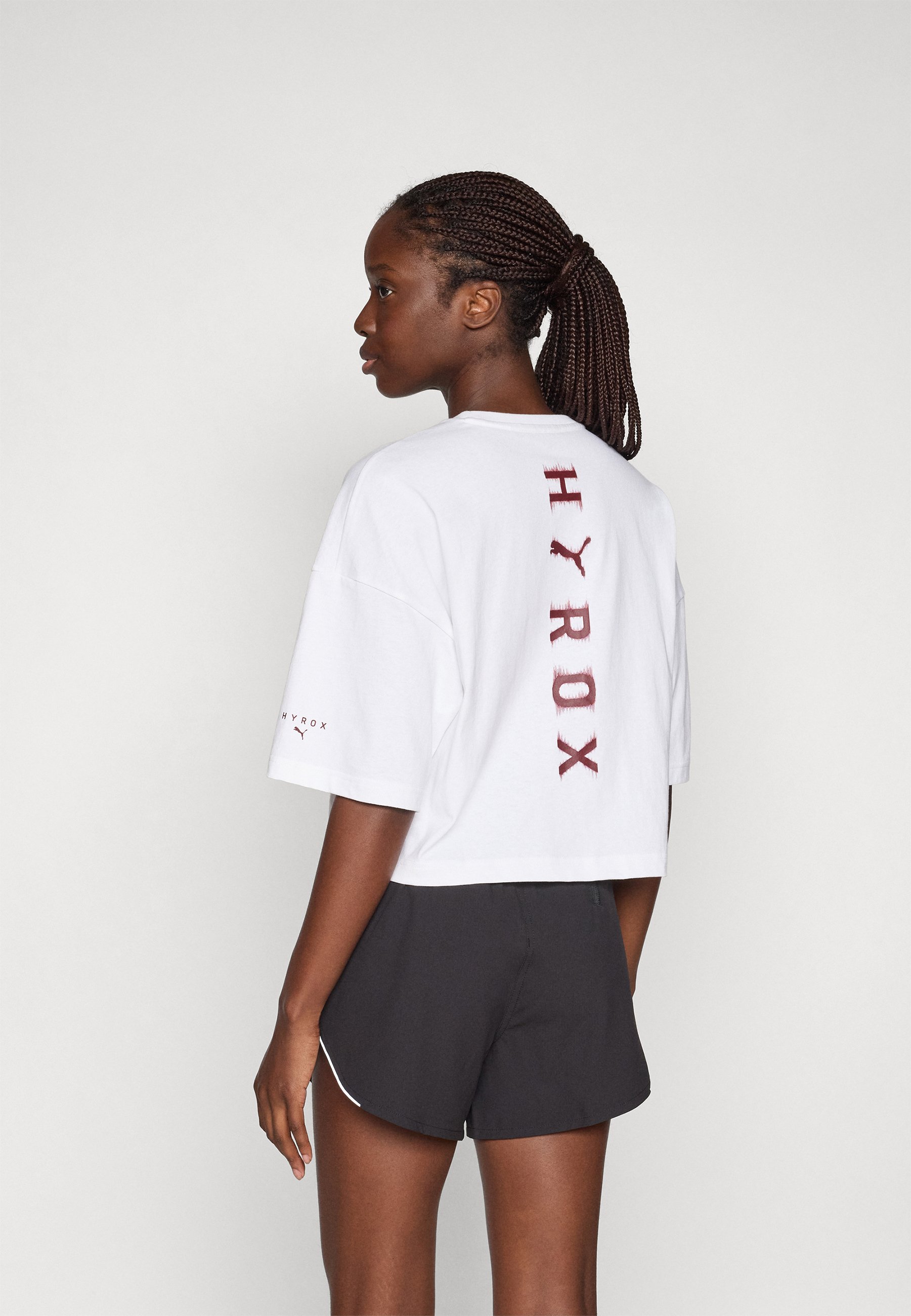 Puma HYROX CROPPED LIFESTYLE TEE - Print T-shirt - white - Zalando.co.uk