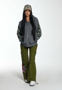 Ed Hardy STAY TRUE  HOODIE - Sudadera con cremallera - charcoal