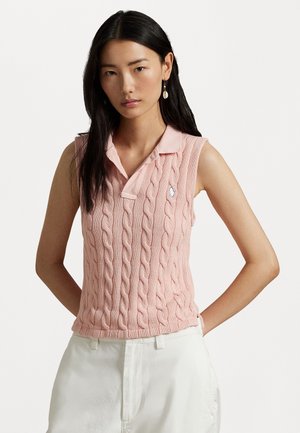 COTTON SLEEVELESS POLO SHIRT - Poloskjorter - pink sand