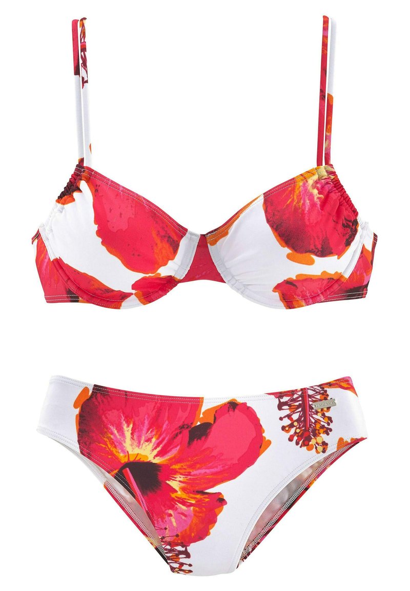 LASCANA SET - Bikini - weiß/bedruckt