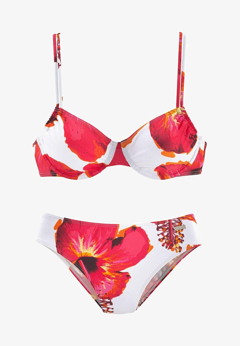 LASCANA SET - Bikini - weiß/bedruckt