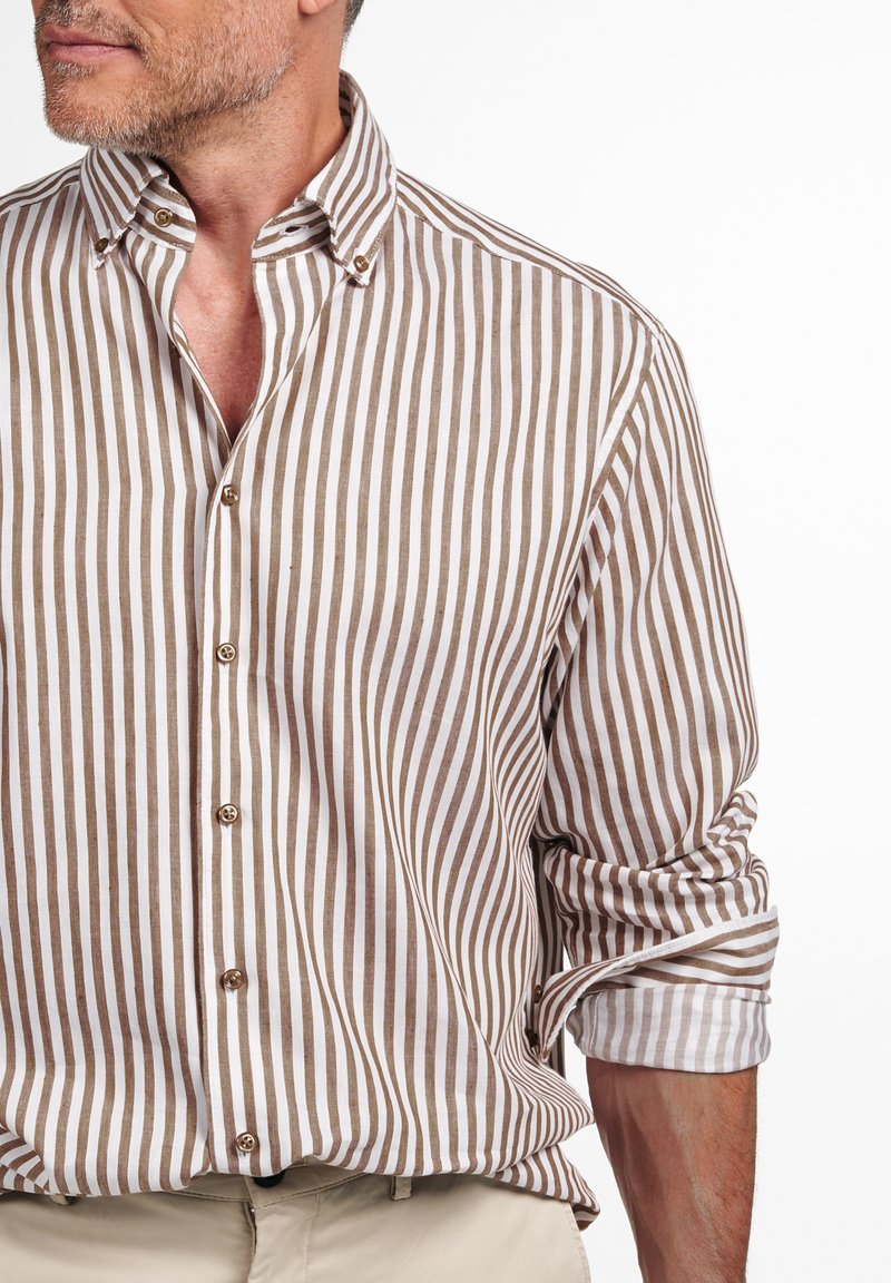 Herren Freizeithemden | Eterna LANGARM COMFORT FIT Hemd braun weiß/braun - VK69401 Herren Freizeithemden | Eterna LANGARM COMFORT FIT Hemd braun weiß/braun - VK69401