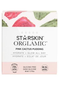 Starskin Pink Cactus Pudding box, featuring a pink and white design with cactus illustrations, black text, and a pink base. 50 ml container.