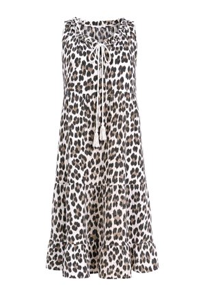 Seasons of April, SEASONS OF APRIL KLEID NALA MUSSELIN LEO - Freizeitkleid - weiß leo