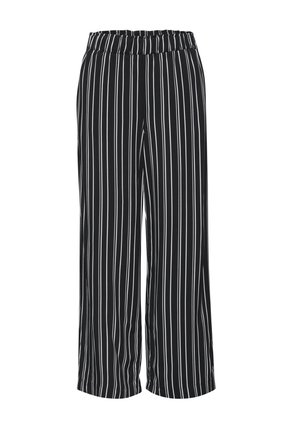 Street One Studio, CULOTTE IM LOOSE FIT MIT STREIFENMUSTER - Pantalon classique - black