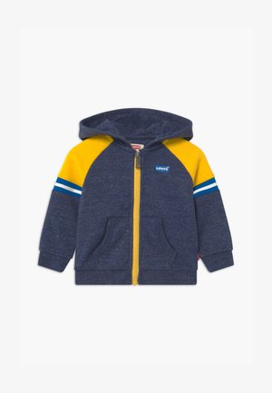 COLORBLOCK FULL-ZIP HOODIE - Mikina na zip - dark blue/yellow