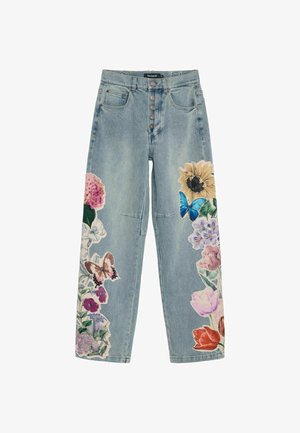 Desigual, PRINTED FLORAL JEANS - Jeans Relaxed Fit - blue