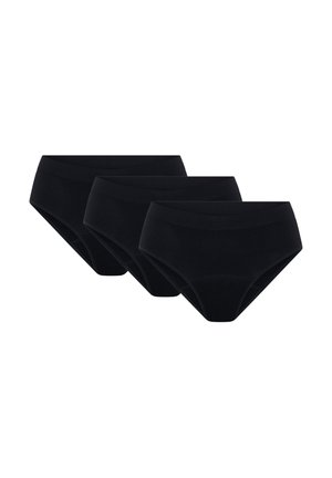 SEAMLESS PERIOD PANTY 3 PACK MODERATE FLOW - Menstruationsunterwäsche - black