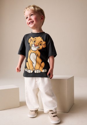Next, REGULAR FIT - LION KING SHORT SLEEVE  - Print T-shirt - charcoal grey
