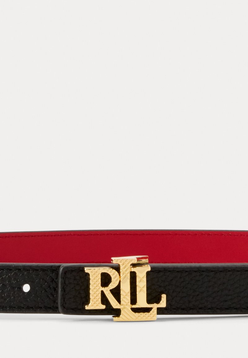 Ralph Lauren Reversible Black and Red Belt with Gold Buckle Lauren Ralph Lauren Black Belts for Women for sale | eBay main image 3